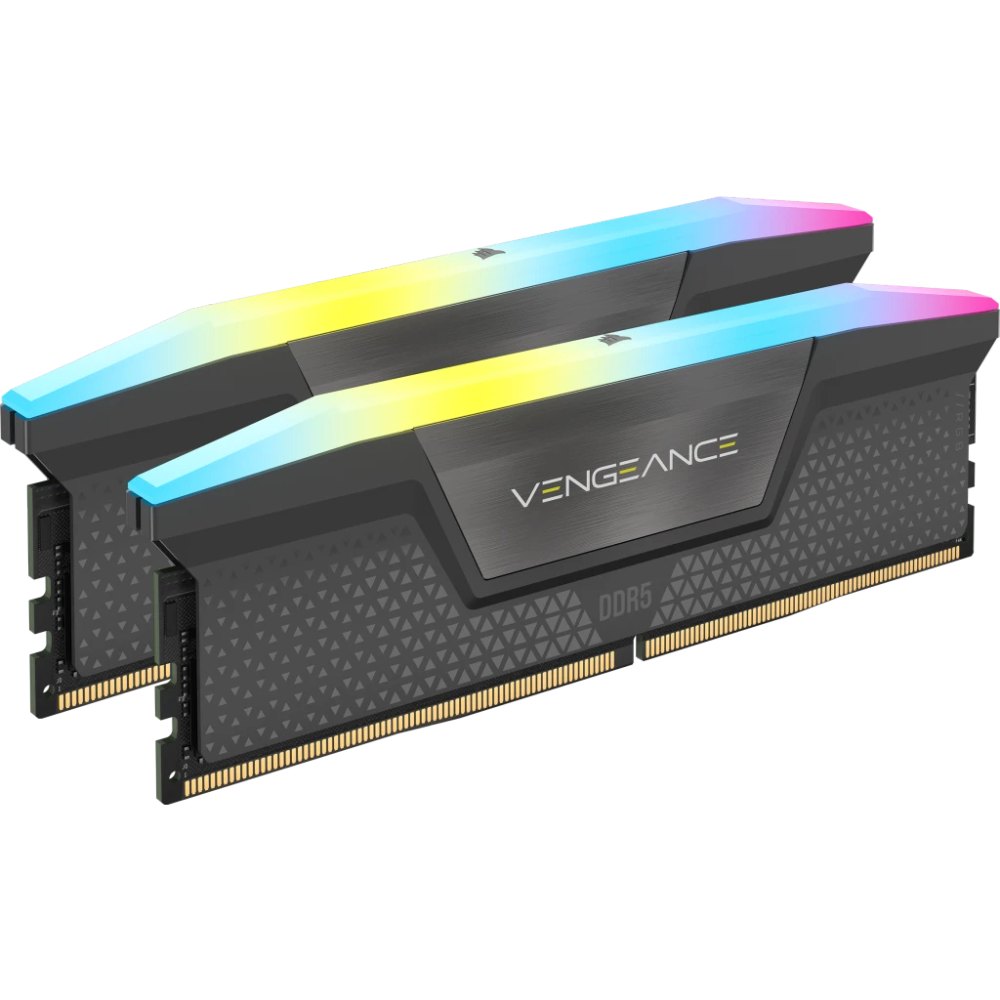 CORSAIR VENGEANCE® RGB 16GB (2x8GB) DDR5 DRAM Up To 5200MT/s CL40 AMD EXPO & Intel XMP Memory Kit