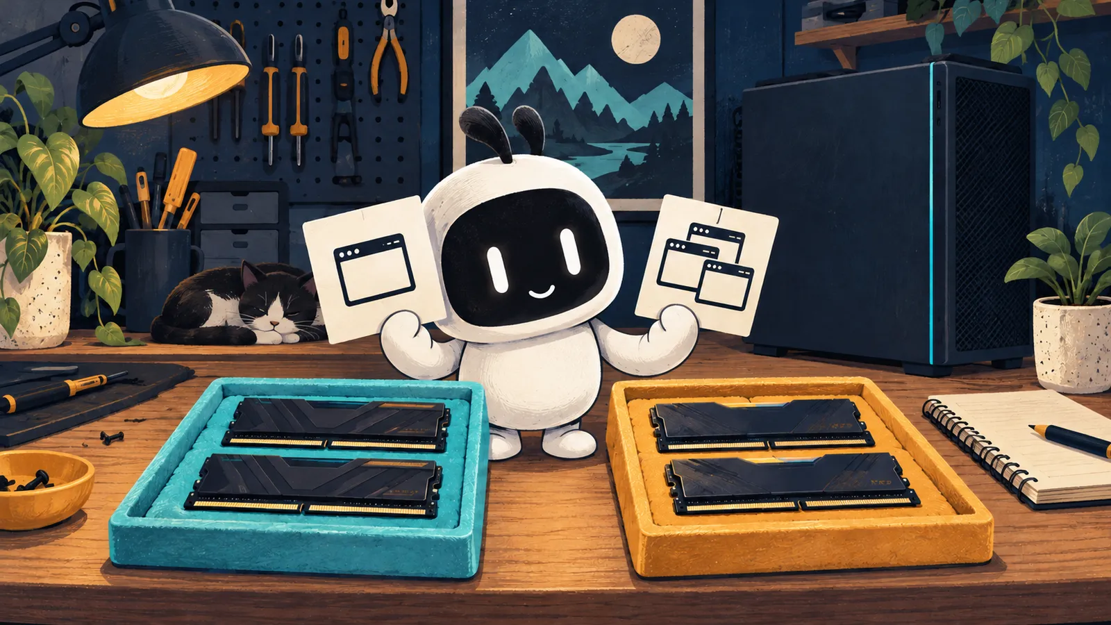 Illustration: Livi compares two RAM kits using application planning cards.